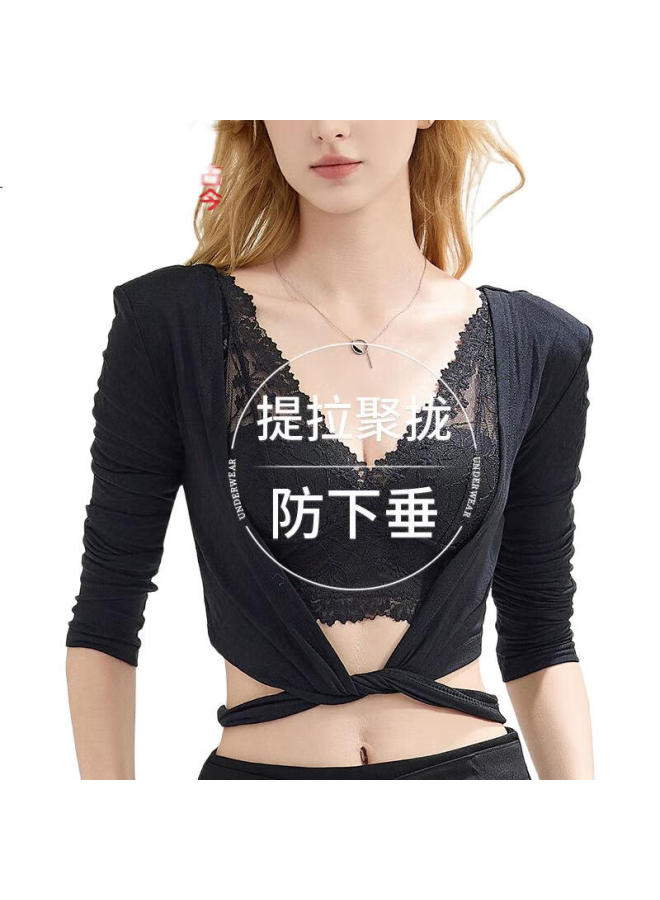 Gujin Lace Lingerie Bra Women Small Chest Enlarging Push-Up Bra Gather Side Breast Anti-Sagging Bra - Image 3