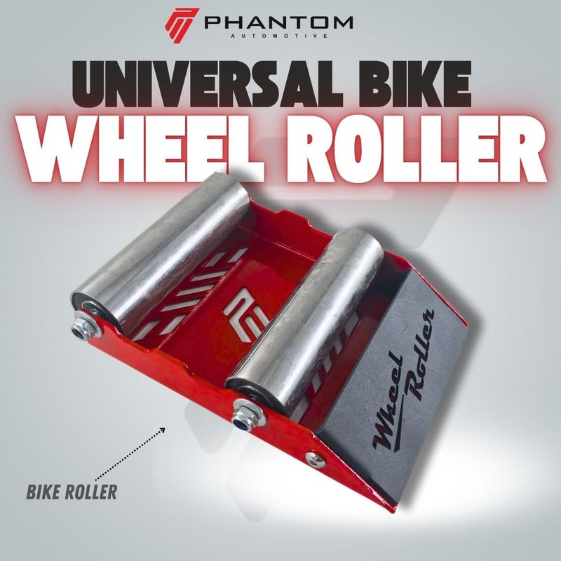 Phantom Heavy-Duty Wheel Roller Variation - Non-Slip Paddock Stand Universal For Bikes Up To 220kg – Quick & Easy Chain Maintenance Tool (Red) - Image 2