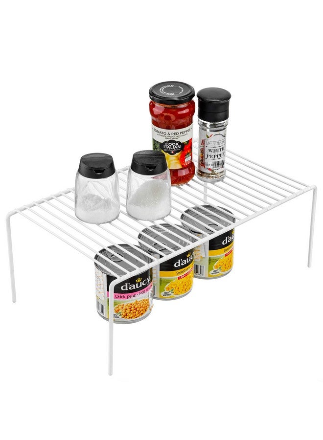 iPEGTOP iPEGTOP Large (15.7 x 9.4 Inch) Kitchen Freezer Cabinet Storage Shelf, Set of 4 Rustproof Metal Wire Shelves Spice Shelf Rack Cupboard Organizer for Fridge Pantries Countertops Utensils, White  - Image 5