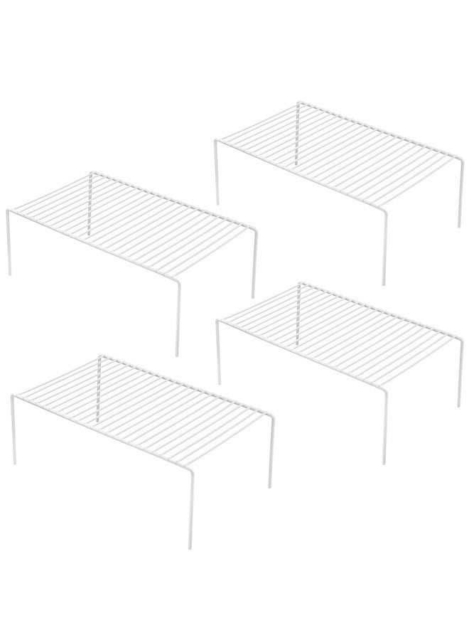 iPEGTOP iPEGTOP Large (15.7 x 9.4 Inch) Kitchen Freezer Cabinet Storage Shelf, Set of 4 Rustproof Metal Wire Shelves Spice Shelf Rack Cupboard Organizer for Fridge Pantries Countertops Utensils, White  - Image 1