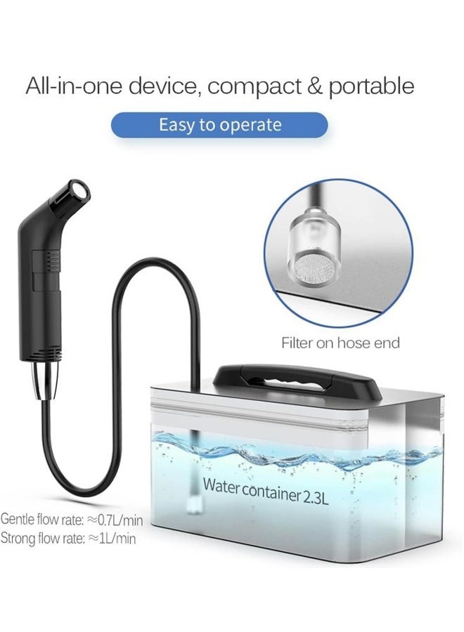 Electric Rechargeable Handheld Personal Travel Bidet Sprayer for Toilet,Bathroom and Outdoor Hiking Strong - Soft Pressure Options Refreshing Clean with 2.3Liters Water Storage - Image 3