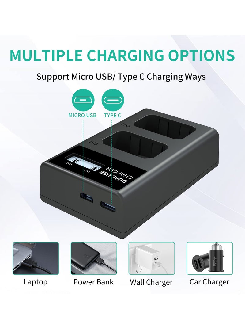 KASTWAVE - NP-FW50 Battery Charger, LCD Dual Charger Compatible with Sony Alpha A6000, A6400, A6100, A6300, A6500, A5100, A7, A7 II, A7R, A7R II, A7R2, A7S, A7S II, A7S2, A5000, A3000, RX10, NEX-3/5/7 Series - Image 1