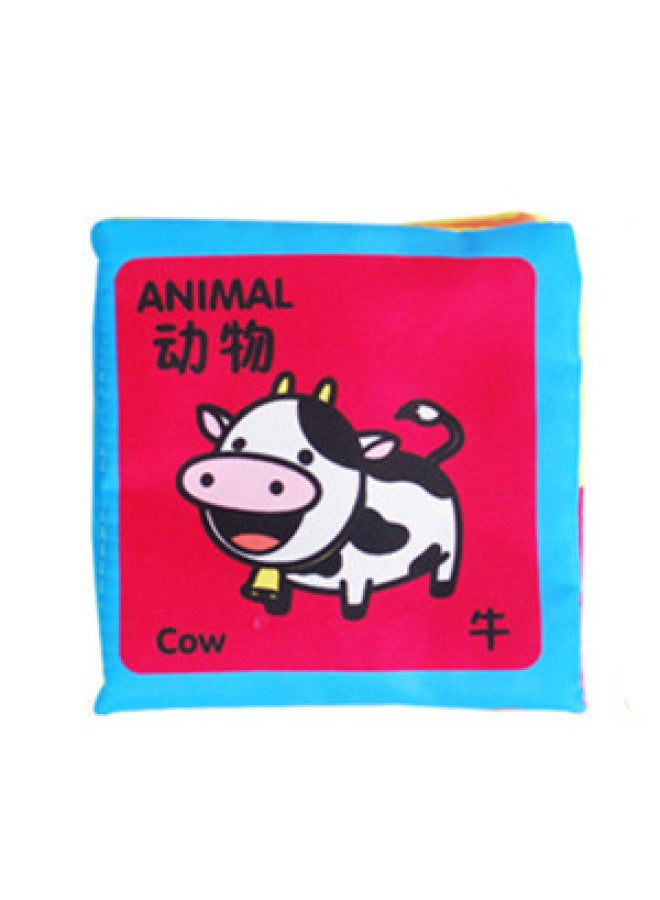 Children's Early Education Tear Not To Rip With Ring Paper Cognitive Cloth Book Baby 0-year-old Safe Bite Cartoon Animal Educational Toys - Image 1