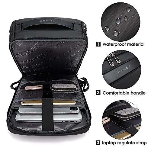 BANGE Business Smart Backpack Waterproof fit 15.6 Inch Laptop Backpack with USB Charging Port,Travel Durable Backpack - Image 3