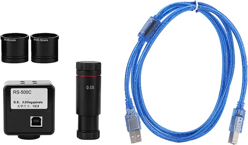 for Static and Dynamic Image Capture, a 5MP Industrial Microscope Eyepiece Camera with 0.5X CCD Adapter - USB 2.0 Interface, Large Area Array CMOS Progressive Scan Image Sensor - - Image 4