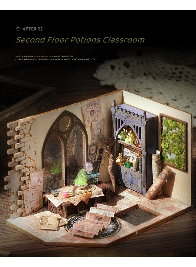 فليفر مجموعة منزل دمى فليفر المصغر، غرفة إبداعية مع أثاث، هدية فنية رومانسية (منزل ويليام السحري) - Image 4