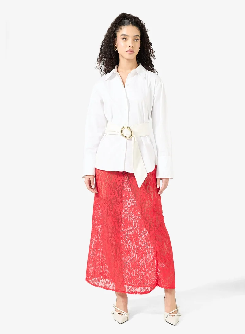 Ginger Sheer Lace Maxi Skirt