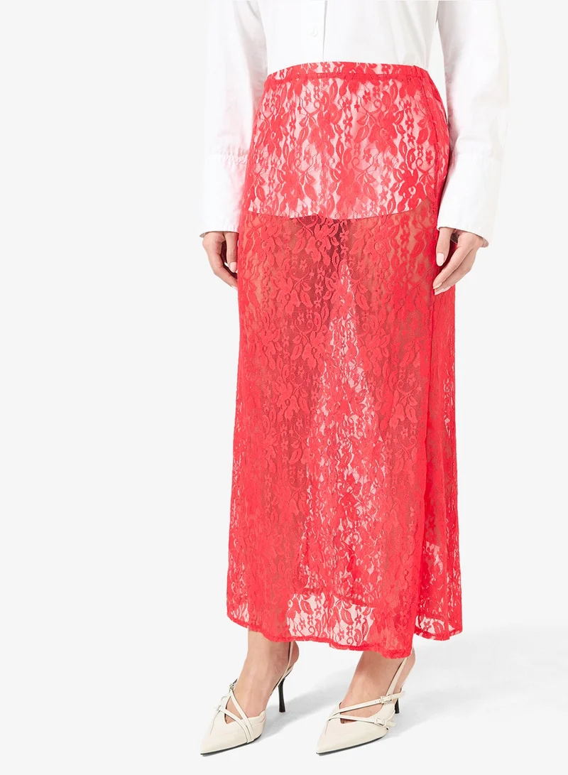 Ginger Sheer Lace Maxi Skirt
