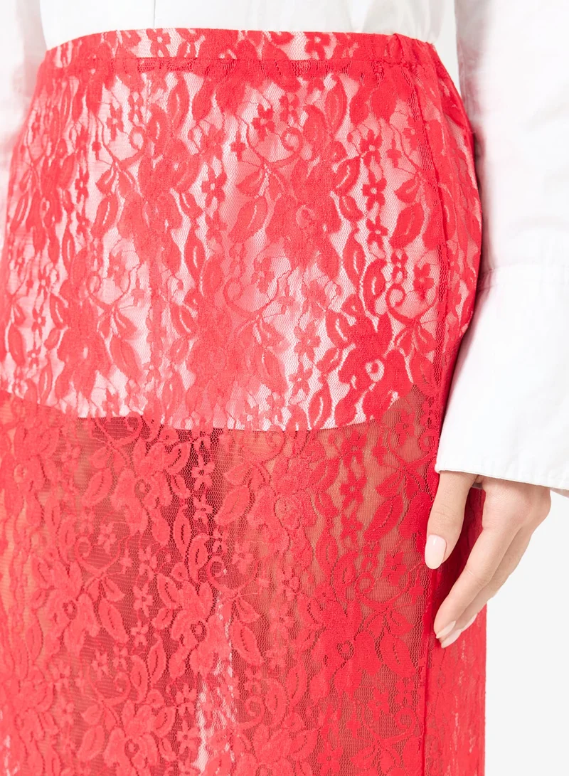 Ginger Sheer Lace Maxi Skirt
