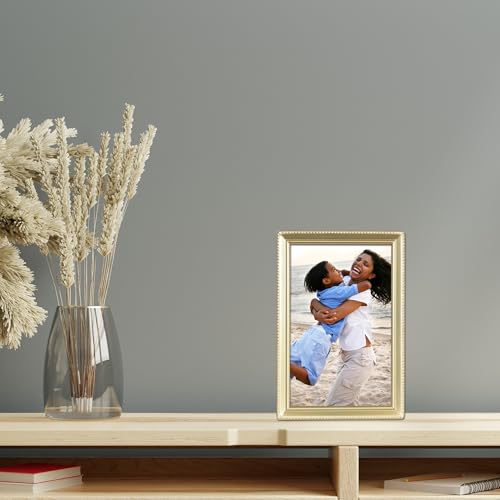 Lawrence Frames Lawrence 11446 Antique Brass 4x6 Picture Frame - Bead Border Design - Image 4