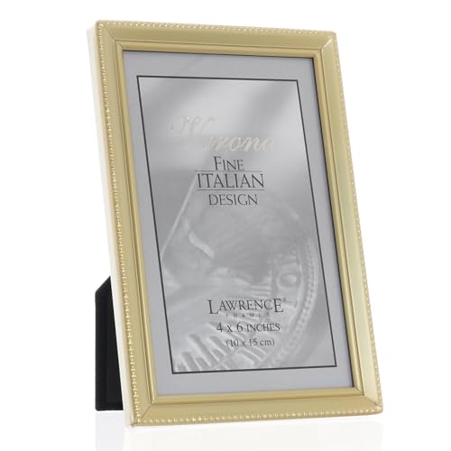 Lawrence Frames Lawrence 11446 Antique Brass 4x6 Picture Frame - Bead Border Design - Image 3