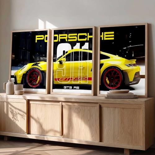 kotart Big Sports Cars Framed Posters Gift Items for Boys Room Wall Decoration Bedroom Living Room Office Studio Décor | Car Poster Frame for Wall Décor Set Of 3 Size (10 X 13 inch) - Image 1