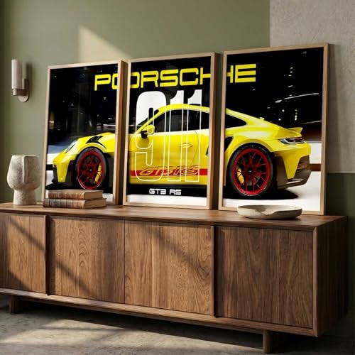 kotart Big Sports Cars Framed Posters Gift Items for Boys Room Wall Decoration Bedroom Living Room Office Studio Décor | Car Poster Frame for Wall Décor Set Of 3 Size (10 X 13 inch) - Image 4