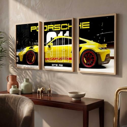kotart Big Sports Cars Framed Posters Gift Items for Boys Room Wall Decoration Bedroom Living Room Office Studio Décor | Car Poster Frame for Wall Décor Set Of 3 Size (10 X 13 inch) - Image 5