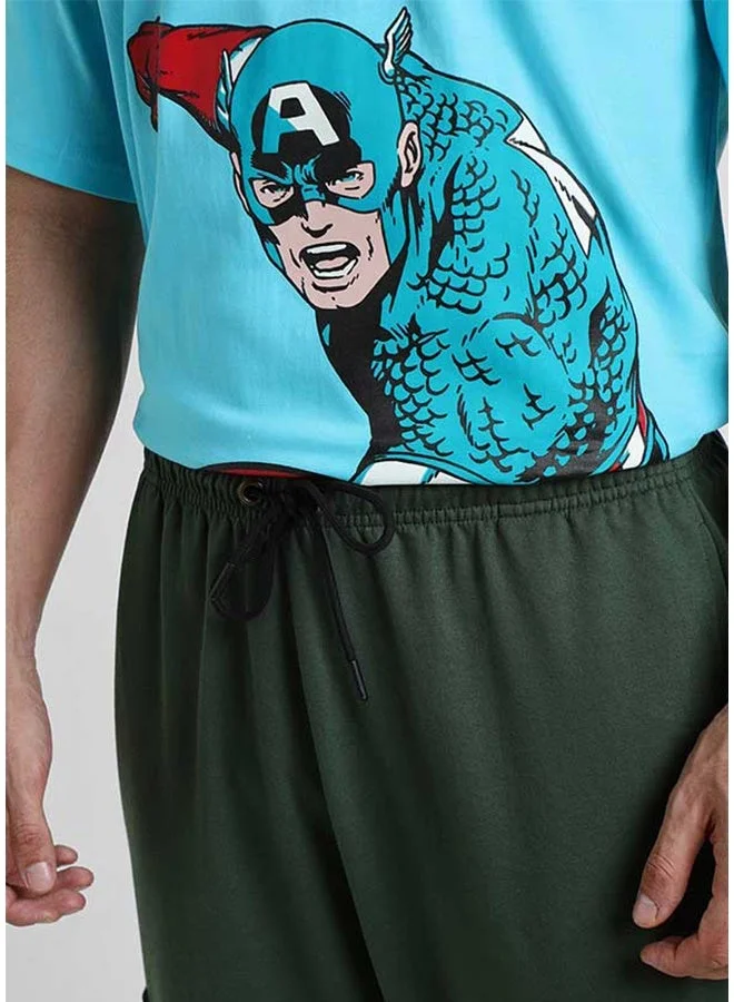 فيردو بنطلون جوجر قطن خالص بخصر متوسط وجيوب بخمسة فتحات للرجال من فيردو زيتوني