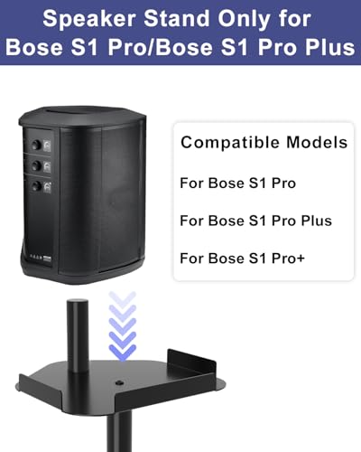 Maozhren New Upgrade Height Adjustable Speaker Stand for Bose S1 Pro / S1 Pro Plus / S1 Pro+, Extends 45" to 54", Holds up to 20LBS, Heavy Duty Speakers Stands for Bose, Easy to Install, with Screws - Image 2