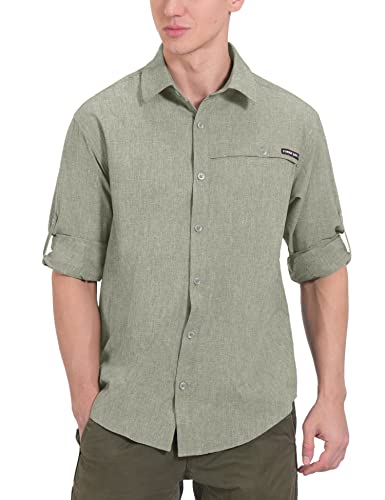 Little Donkey Andy Men's UPF 50+ UV Protection Shirt, Breathable Long Sleeve Fishing Hiking Shirt, Air-Holes Tech Laurel Oak Heather M - Image 1