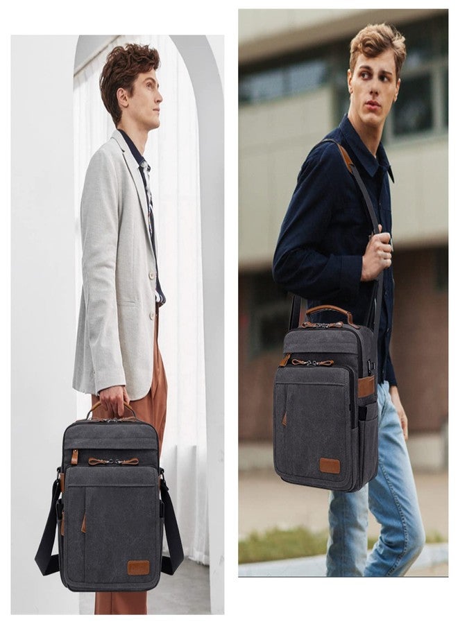 ESTARER 13-13.3 Laptop Bag for Men, Vertical Messenger Bag for 13-13.6'' Mac neo/air/pro Shoulder Bag Water-resistant Canvas - Image 2