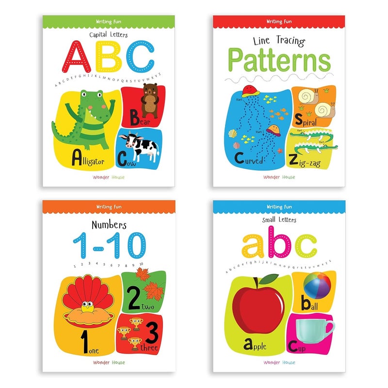 Writing Fun A Set Of 4 Books : Write And Practice Capital Letters, Small Letters and Numbers 1 to 2 - Image 2