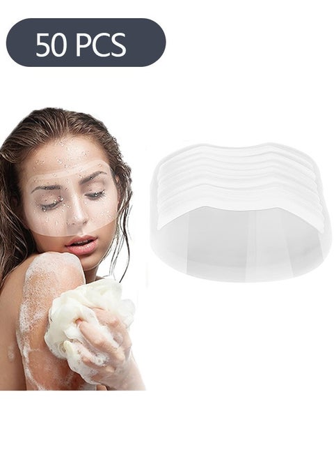 50-Piece Disposable Face Sheilds Shower Eye Shield, Transparent Plastic Hairspray Shield Face Visors, Makeup Protector Cover for Eyelash Extensions Hair Cutting
