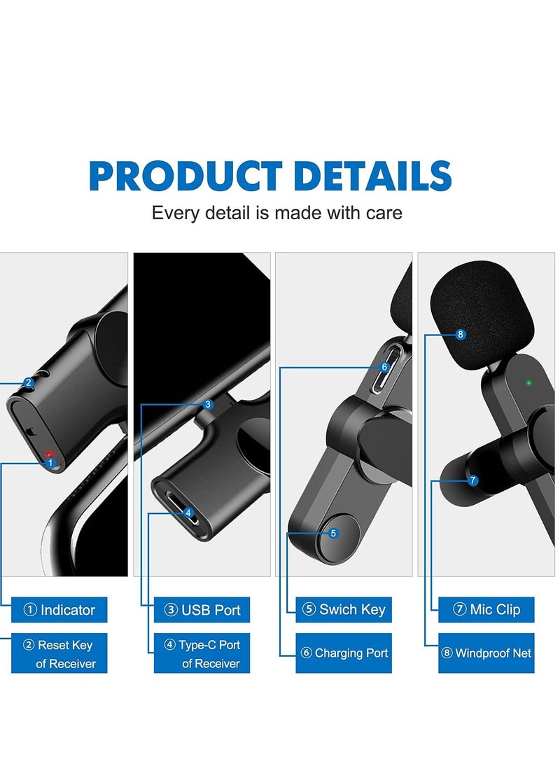 TIGER Wireless Type-C Lavalier Microphone for Android – Plug & Play Clip-On Mic for YouTube, Facebook Live, TikTok & Video Recording | Omnidirectional Lapel Mic for USB-C Mobile Phones | Noise Reduction - Image 3