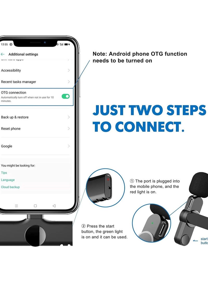 TIGER Wireless Type-C Lavalier Microphone for Android – Plug & Play Clip-On Mic for YouTube, Facebook Live, TikTok & Video Recording | Omnidirectional Lapel Mic for USB-C Mobile Phones | Noise Reduction - Image 2