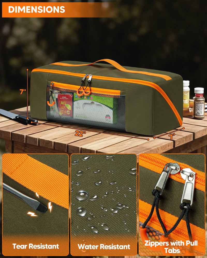 Marscamd 22â€ Grill Tool Storage Bag with Dual Inner Compartments, Wide-open Grill Utensil Storage Bag for Grill, Griddle and Barbecue Tools, Black (No Accessories) - Image 4