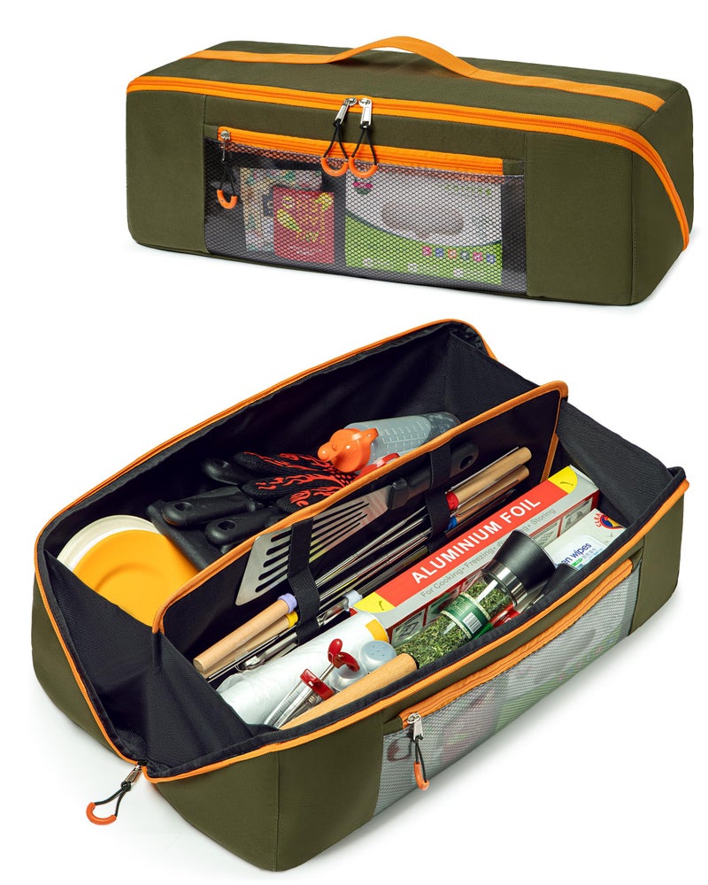 Marscamd 22â€ Grill Tool Storage Bag with Dual Inner Compartments, Wide-open Grill Utensil Storage Bag for Grill, Griddle and Barbecue Tools, Black (No Accessories) - Image 1