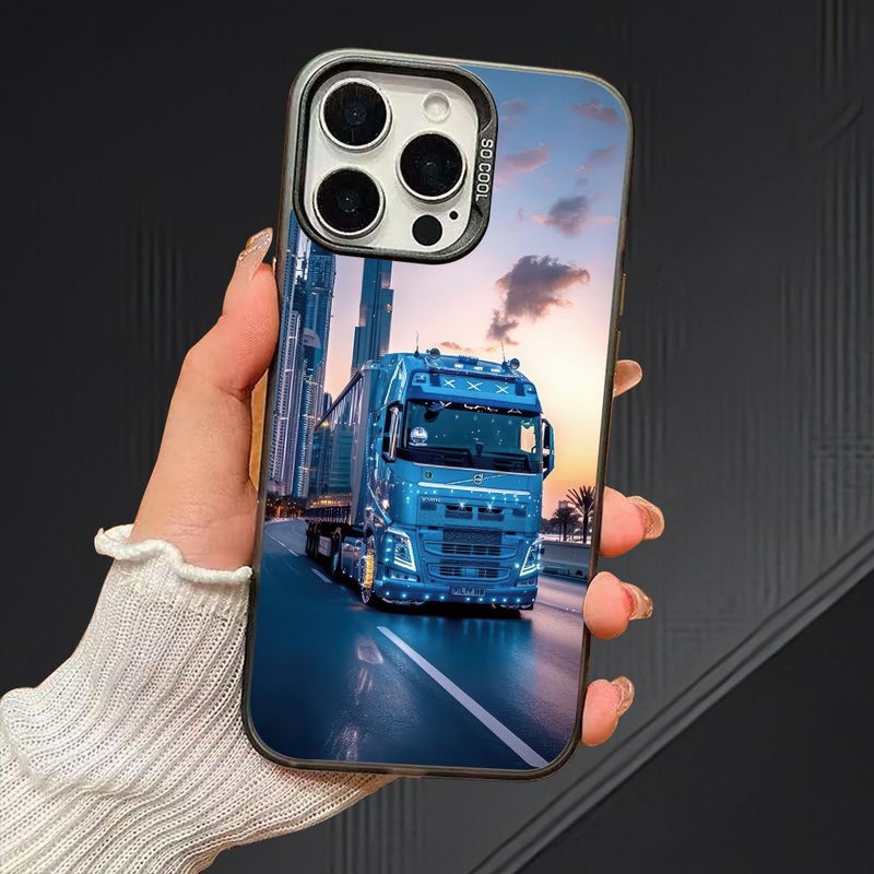 Transparent Black Truck City Sunset Silhouette Phone Case For iPhone 11 Shockproof Anti Scratch - Image 3