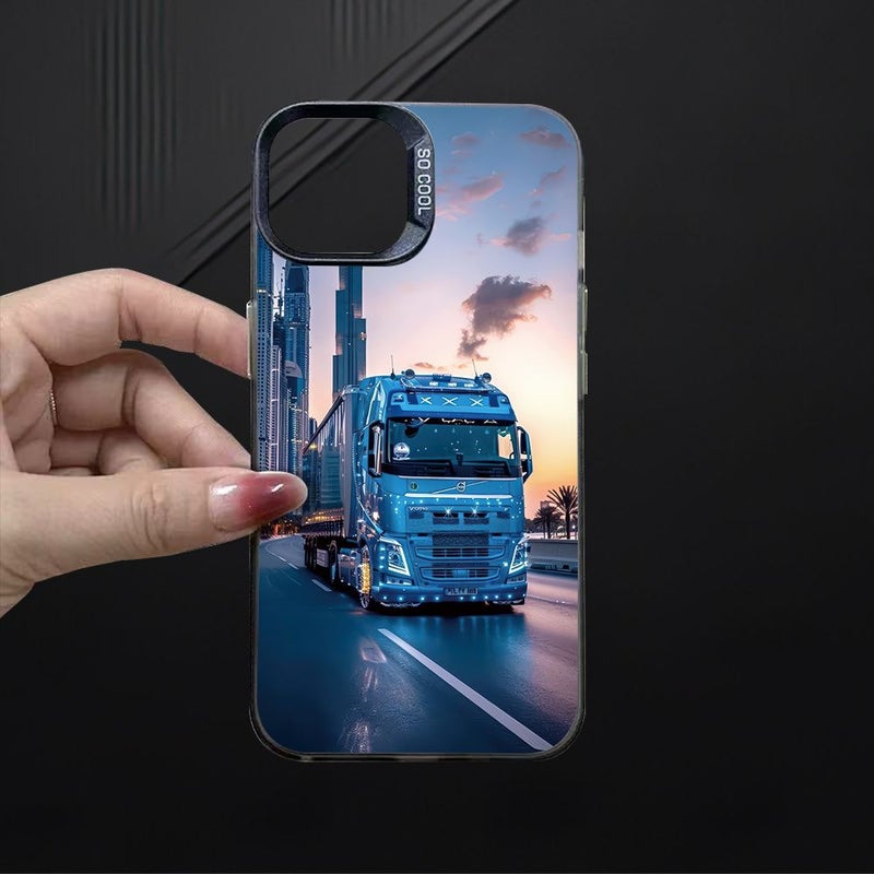 Transparent Black Truck City Sunset Silhouette Phone Case For iPhone 11 Shockproof Anti Scratch - Image 4