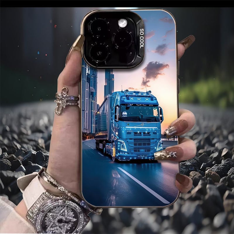 Transparent Black Truck City Sunset Silhouette Phone Case For iPhone 11 Shockproof Anti Scratch - Image 1