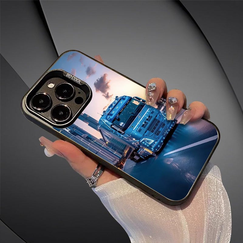 Transparent Black Truck City Sunset Silhouette Phone Case For iPhone 11 Shockproof Anti Scratch - Image 2