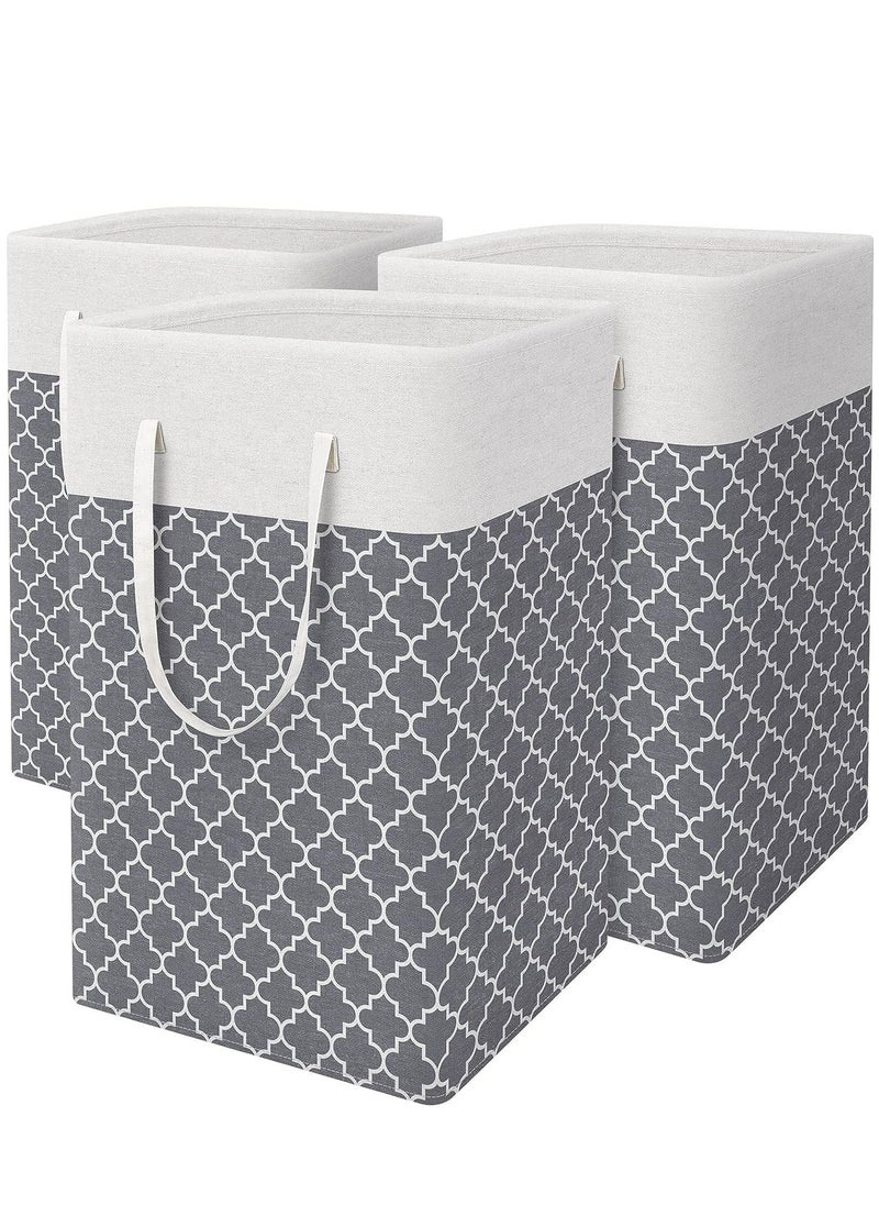 Gerenic - 3-pack Laundry Hamper, 75L Collapsible Large Laundry Baskets with Easy Carry Handles, Freestanding Waterproof Clothes Hamper, Storage Basket for Toys Clothes, Laundry Organizer - Image 1