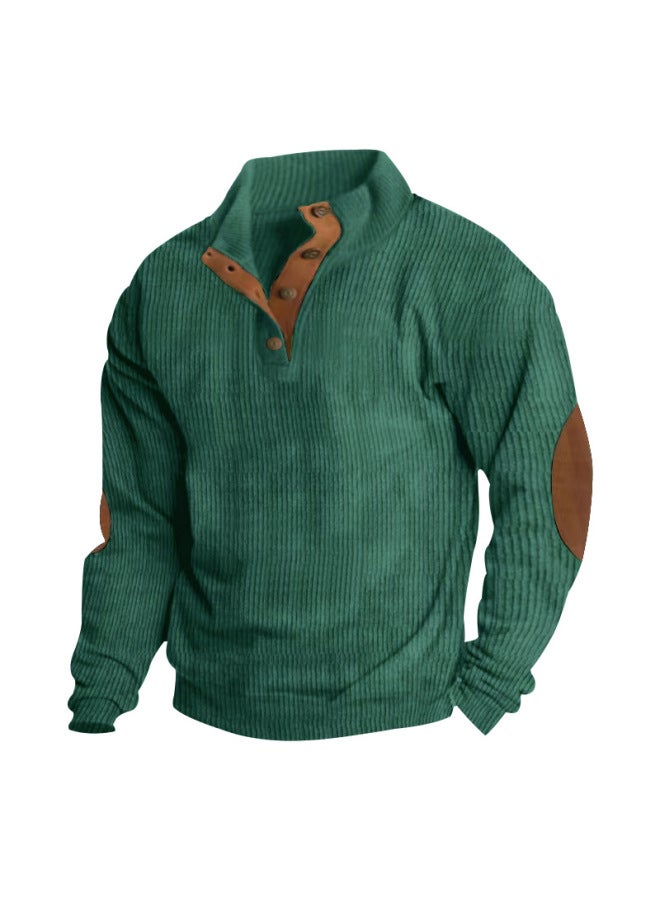 Autumn And Winter New Men's Clothing Hot Outdoor Casual Long-sleeved Sweatshirts Stand-up Collar Corduroy Sweatshirts - Image 1