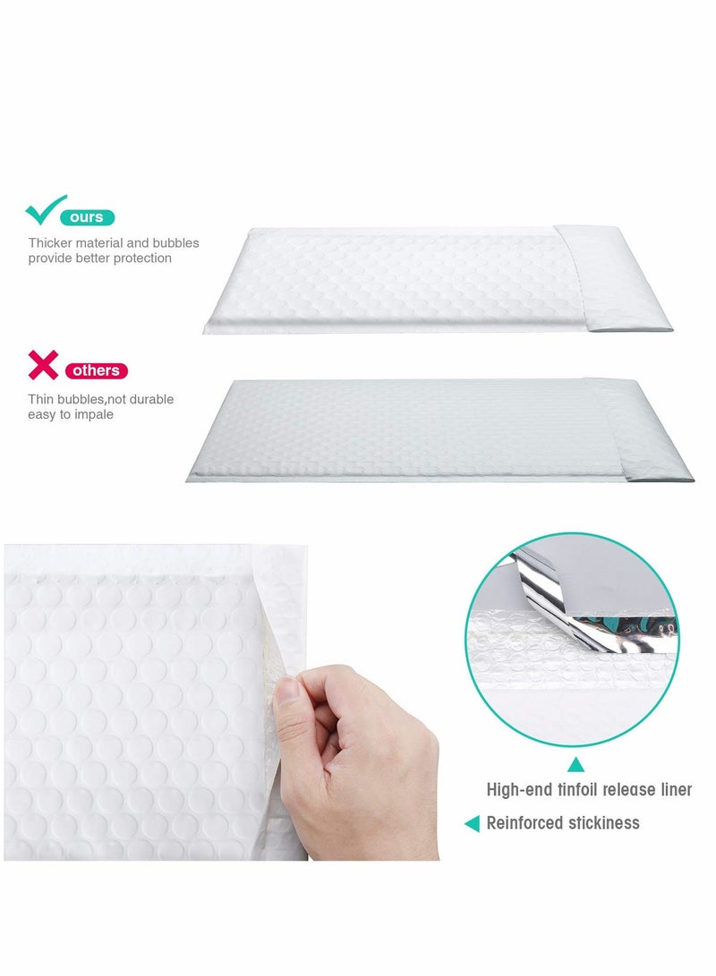 Bubble Out Bags, 50pcs Self-Seal Co-extruded Film Bubble Mailers Anti-static Cushioning Wrap Pouch for Shipping, Storage and Moving, White - Image 4