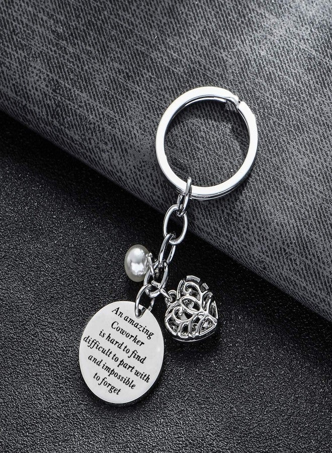 BESPMOSP Coworker Leaving Heart Keychain - Amazing Colleague Is Hard to Find, Difficult to Part With, Impossible to Forget - Goodbye Gifts for Best Coworker, Colleague and Boss - Image 2