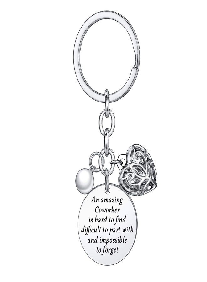 BESPMOSP Coworker Leaving Heart Keychain - Amazing Colleague Is Hard to Find, Difficult to Part With, Impossible to Forget - Goodbye Gifts for Best Coworker, Colleague and Boss - Image 1