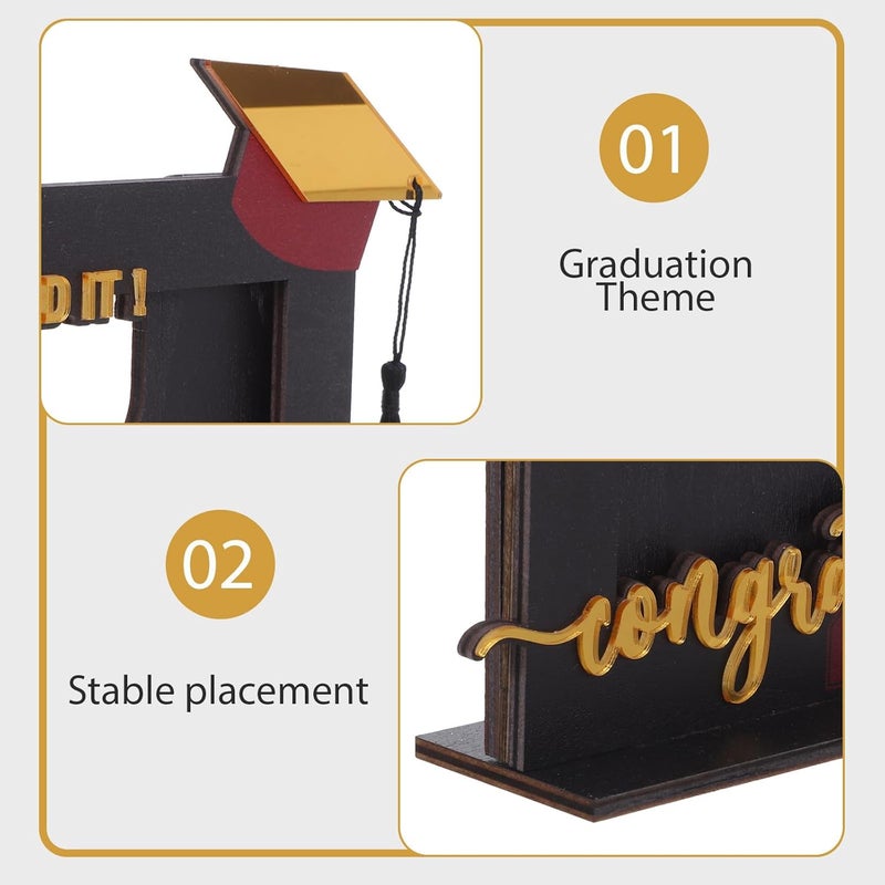 VOSAREA Graduation Frame with Tassel 2026 - Wooden Graduation Picture Frame for 4. 3x3 Inch Photo, Class of 2026 Keepsake for Preschool High School College Graduates for Home - Image 4