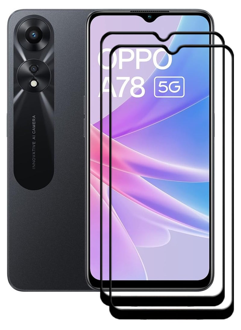 ACLIX 2 Pieces Antistatic ESD Dustproof Premium Quality High Definition Tempered Glass Screen Protector Designed For Oppo A78 - Image 1