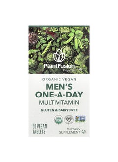 PlantFusion PlantFusion, Organic Vegan Men's One-a-Day Multivitamin, 60 Vegan Tablets  - Image 1