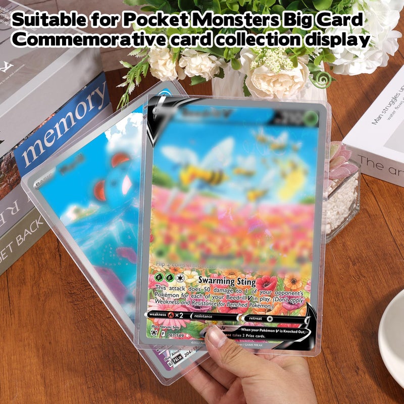Rainmae 25 Pack 5.9" x 8.1" Jumbo Card Sleeves, Rigid Photocard Protectors for Oversized Trading Cards Sheet Protectors, Paper Sleeves Jumbo Sports Cards Sleeves Hard Plastic Document Holder Protector - Image 4
