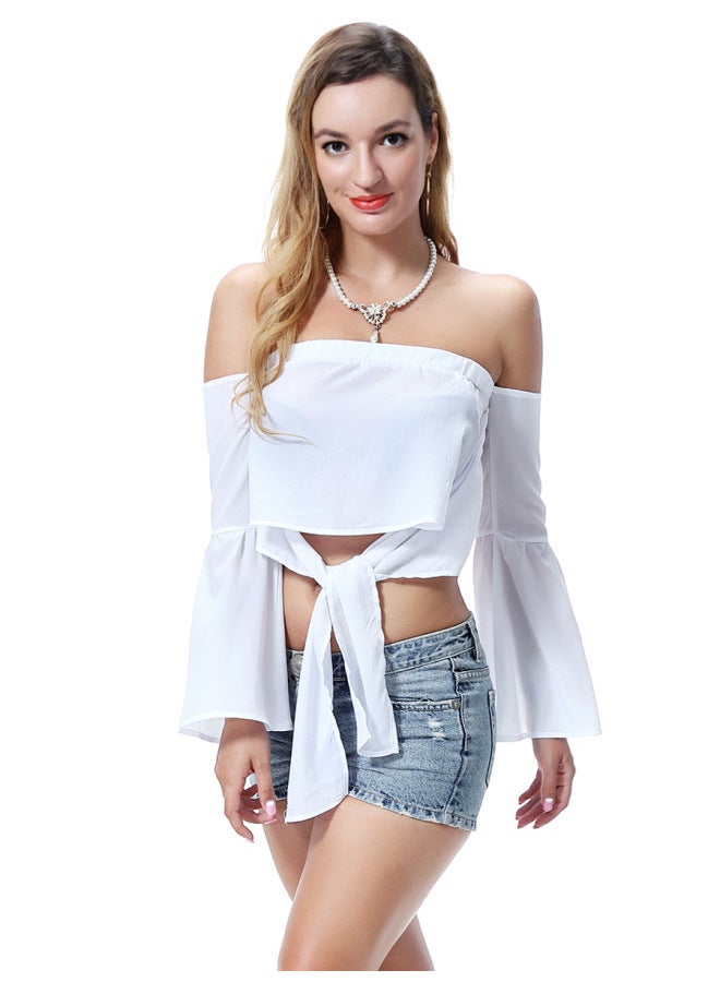 24 Color  European And American Women's Shoulder Collar Rubber Ribbon Women's T-shirt Ml550