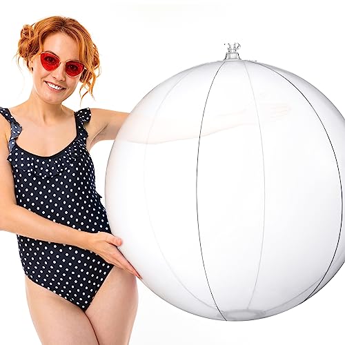Shappy 1 Piece 5 Feet Giant Inflatable Beach Balls 60 Inch Large Transparent Beach Ball Huge Clear Oversize Jumbo for Summer Swimming Pools Water Party - Image 1