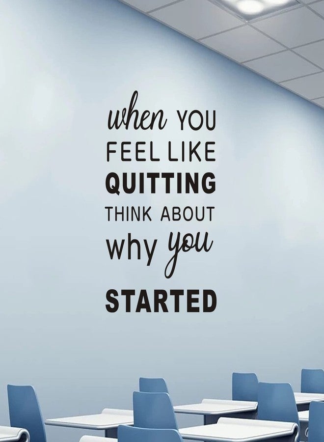 AnFigure Wall Stickers, Inspirational Wall Decals, (Easy to Apply), Wall Decor Vinyl Art Quotes Motivational Gym Office Living Room Bedroom Teamwork Poster Home Family Word, When You Feel Like Quitting 13"X19" - Image 1