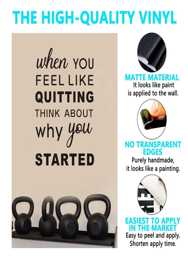 AnFigure Wall Stickers, Inspirational Wall Decals, (Easy to Apply), Wall Decor Vinyl Art Quotes Motivational Gym Office Living Room Bedroom Teamwork Poster Home Family Word, When You Feel Like Quitting 13"X19" - Image 2