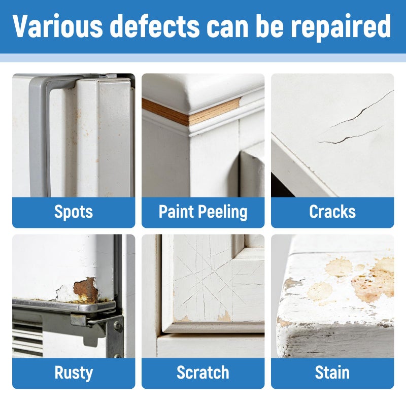 SENVEN White Paint Multi Surface Semi-Gloss White Touch Up Paint Repair for Metal,Wall,Door,Cabinets,Wood,Furniture, Appliance,Metal, Acrylic Touch Up Paint Pen, Enamel 30ML - Image 2