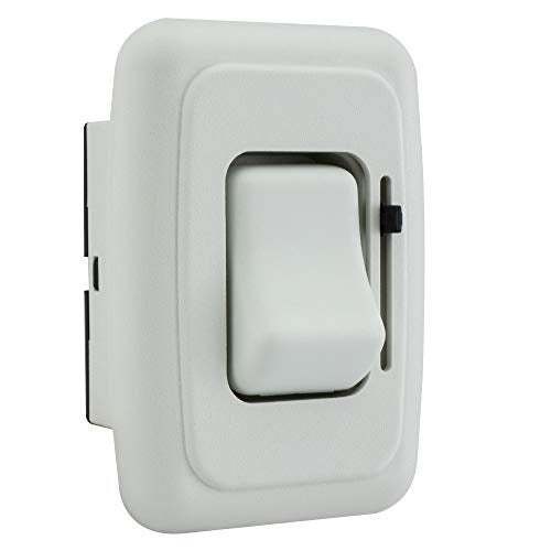 RecPro RV 12V DC Toggle Style Light Switch with High-Side Dimmer (Black) - Image 1