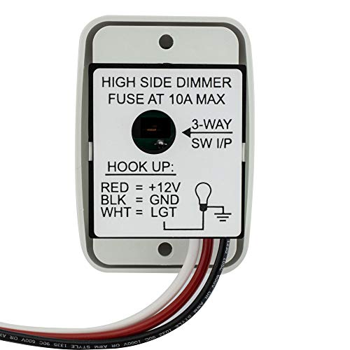 RecPro RV 12V DC Toggle Style Light Switch with High-Side Dimmer (Black) - Image 5