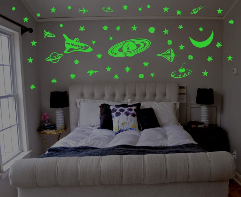 DreamKraft Glow in The Dark Stars with Moon Radium Wall Stickers (Green) Self-Adhesive Redium Wall Sticker for Home Festive Gifting, Housewarming Decoration and Gift Purpose - Image 3