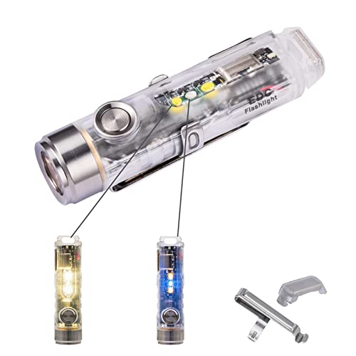 RovyVon G4 Aurora A8 USB-C LED Keychain Flashlight, Momentary On, Lock Mode, Max 650 High Lumen Super Bright with EDC Mini Size, USB-C Rechargeable,8 Modes,Gift for Checking,Reading(365nm/White) - Image 1